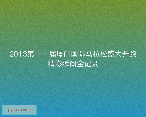 2013第十一届厦门国际马拉松盛大开跑精彩瞬间全记录